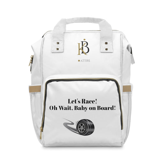 "Let's Race! Oh Wait, Baby on Board!" Multifunctional Diaper Backpack
