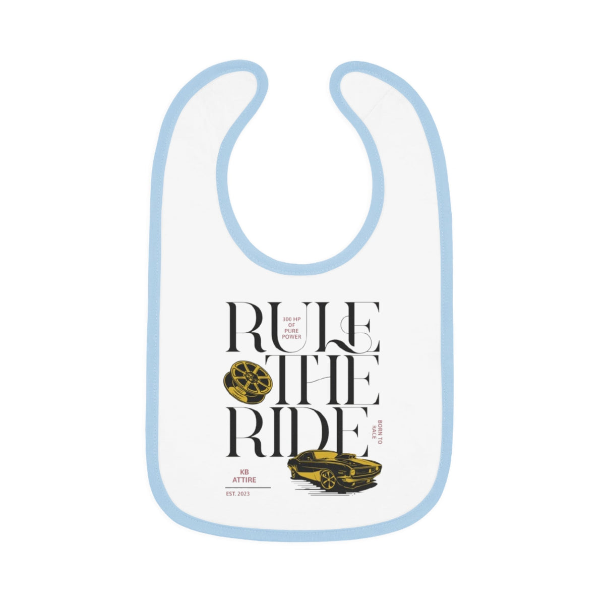 Rule The Ride Car Design Baby Bib