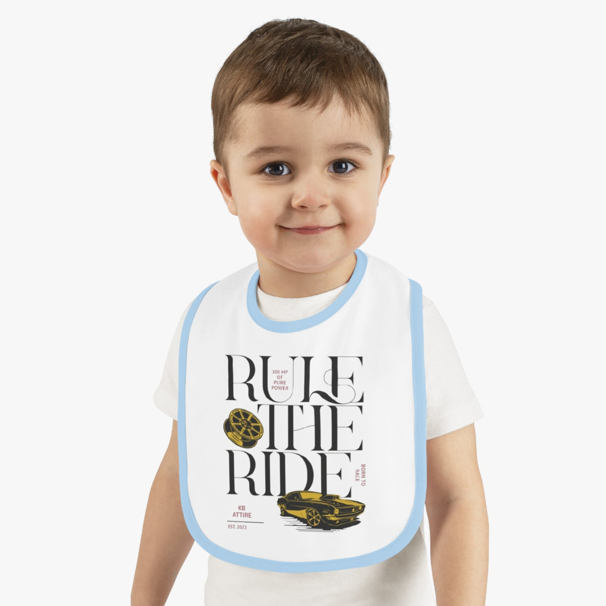 Rule The Ride Car Design Baby Bib