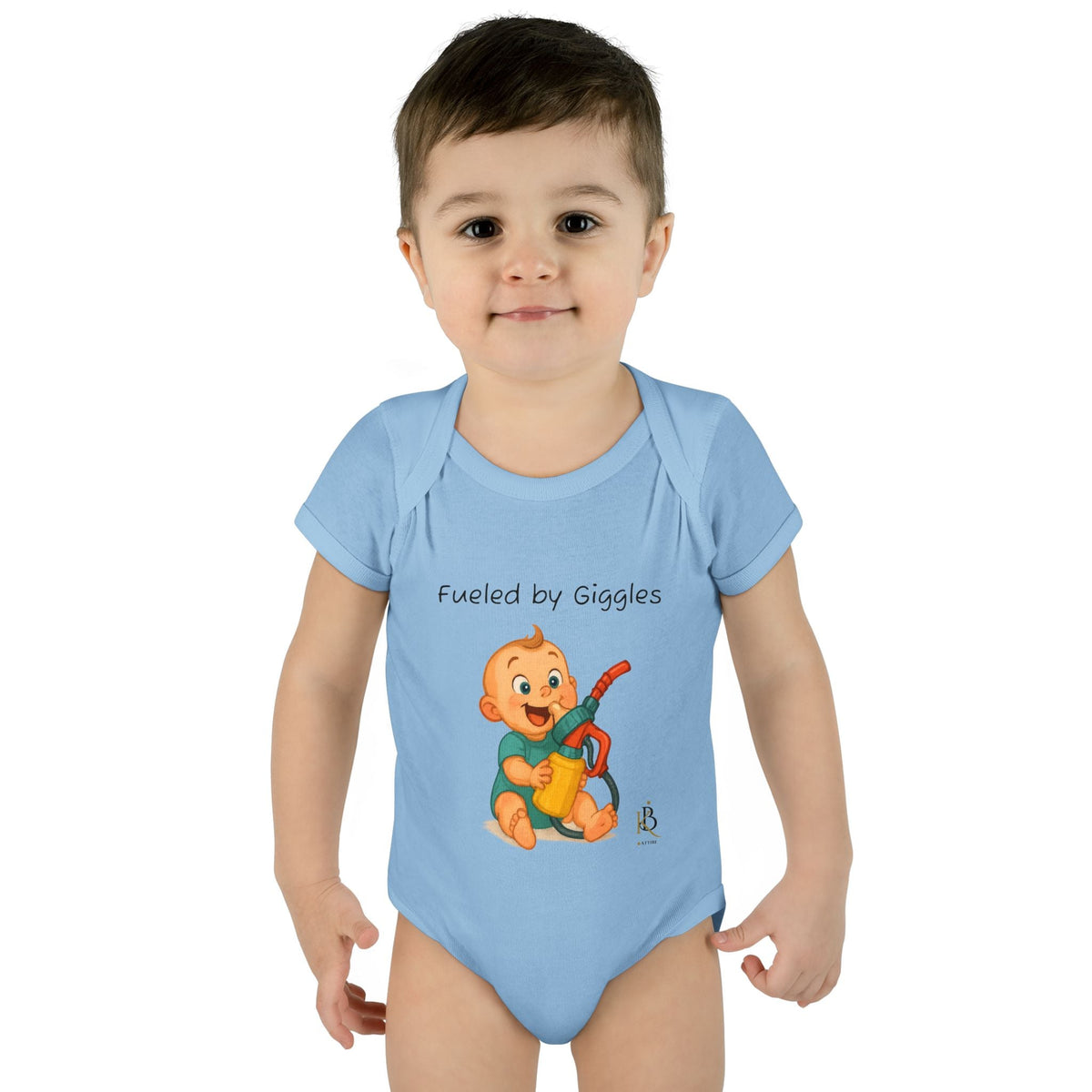 KB Attire Baby Bodysuit with "Fueled by Giggles" Design