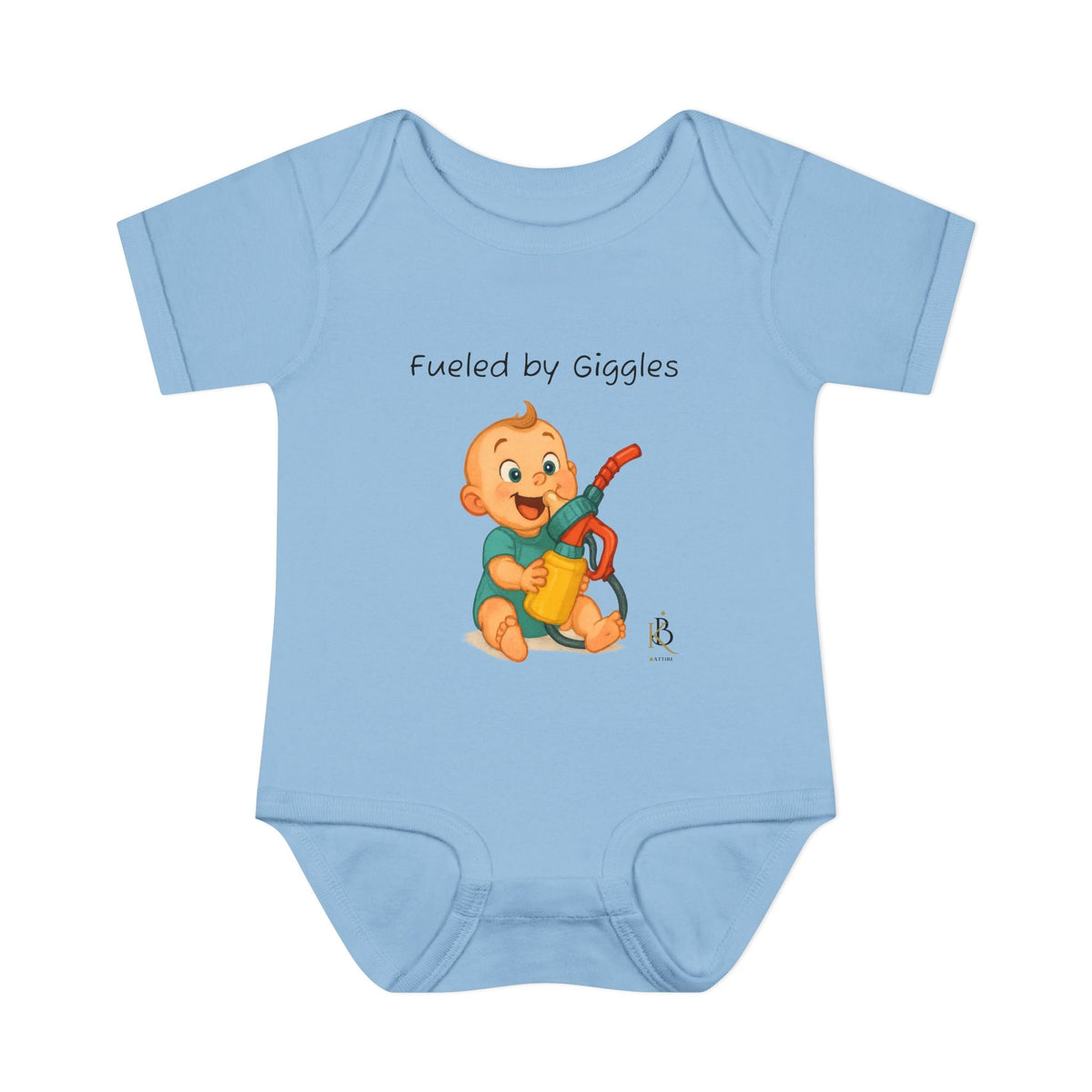 KB Attire Baby Bodysuit with "Fueled by Giggles" Design