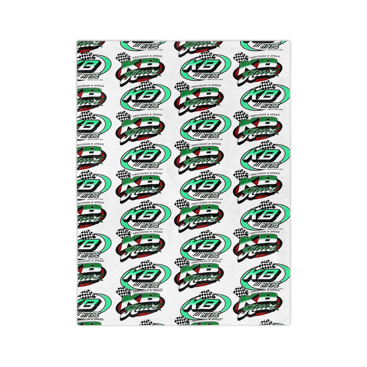 Racing-Themed All Over Logo Velveteen Blanket