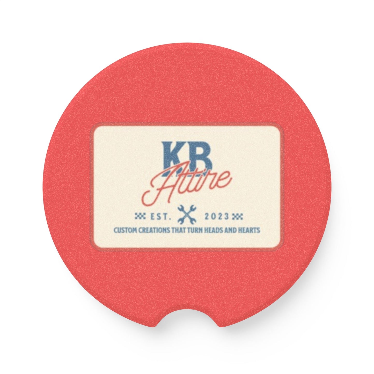 KB Attire "The Patch" Logo Car Coaster (Red)