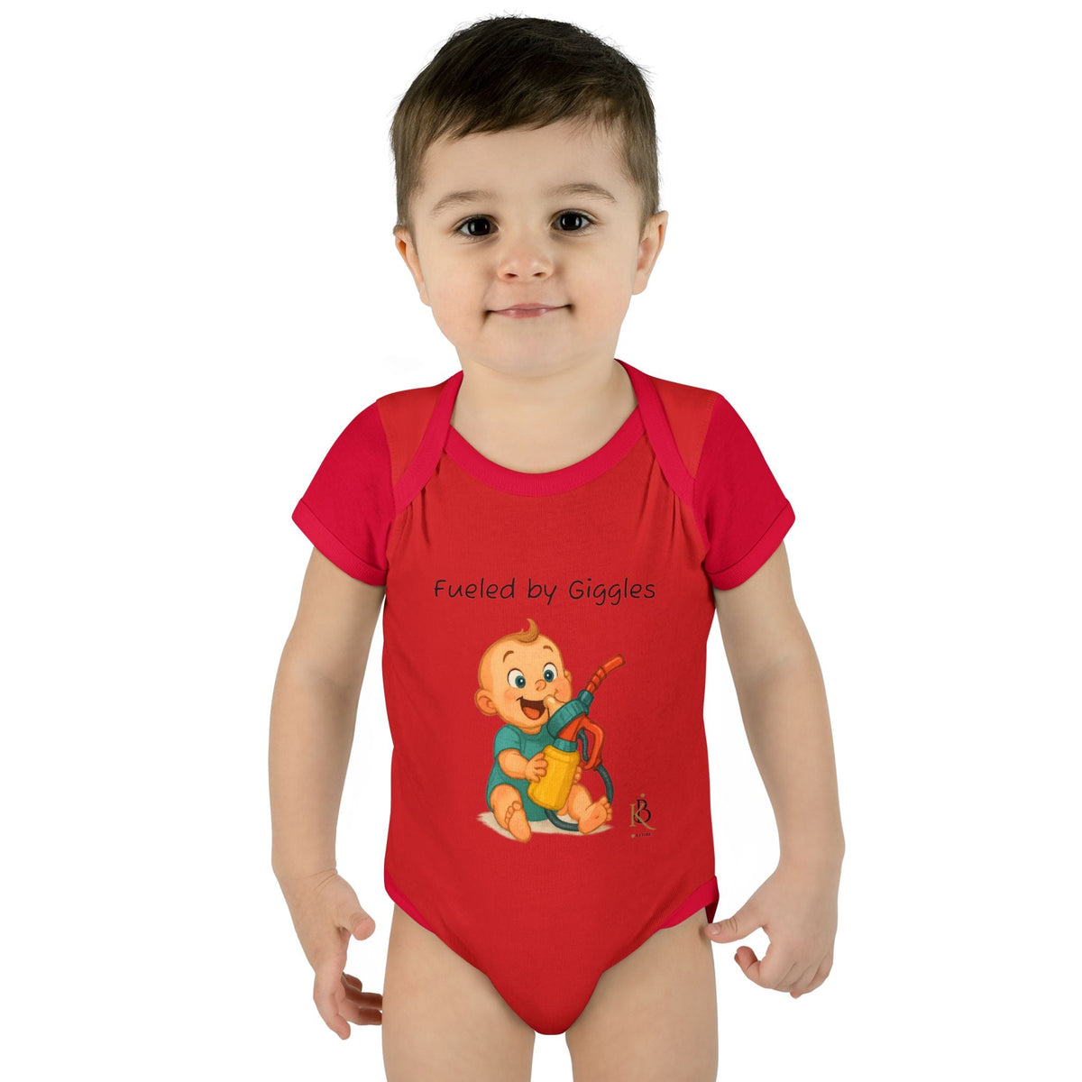 KB Attire Baby Bodysuit with "Fueled by Giggles" Design