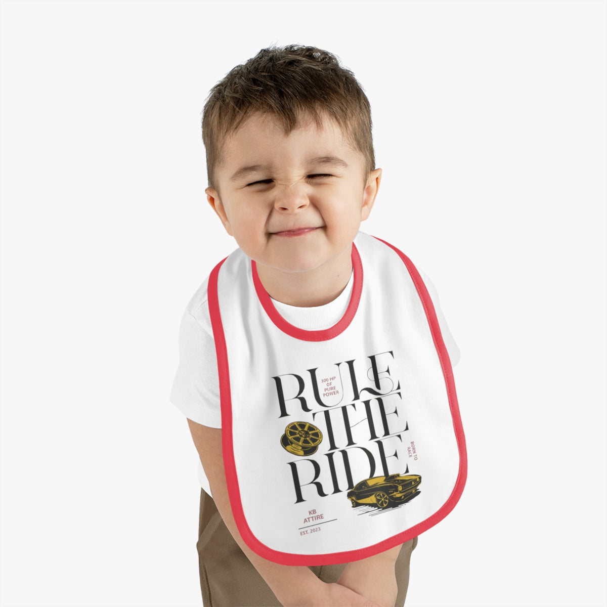 Rule The Ride Car Design Baby Bib