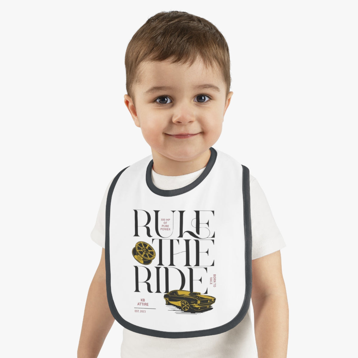 Rule The Ride Car Design Baby Bib