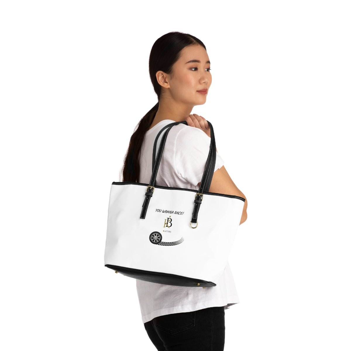 Custom KB Attire "You Wanna Race" PU Leather Shoulder Bag