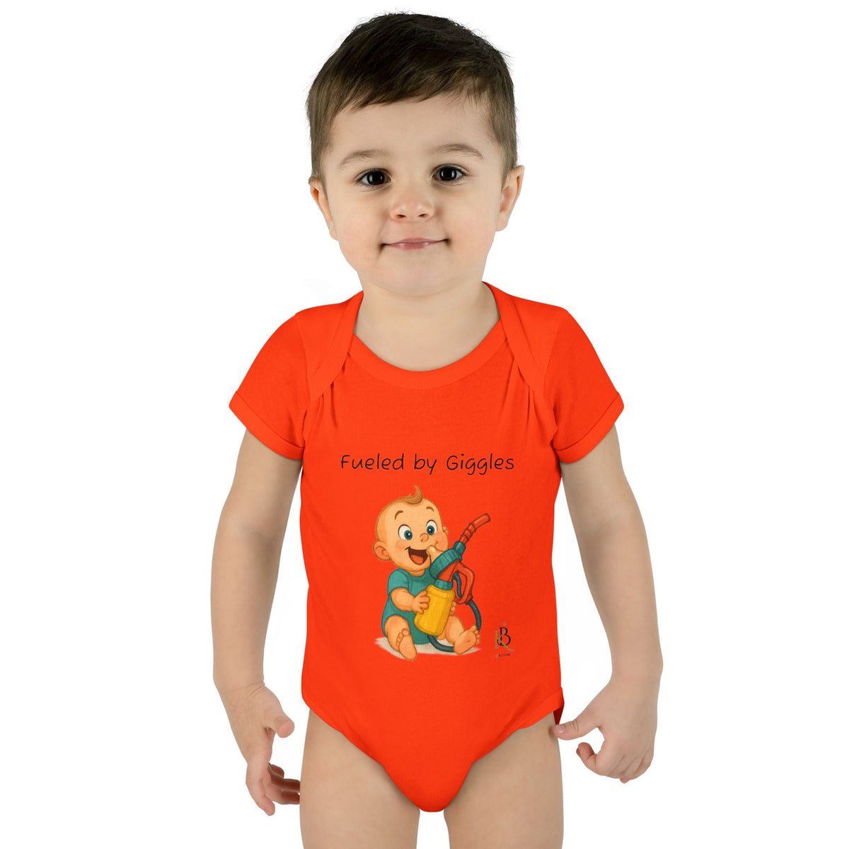 KB Attire Baby Bodysuit with "Fueled by Giggles" Design