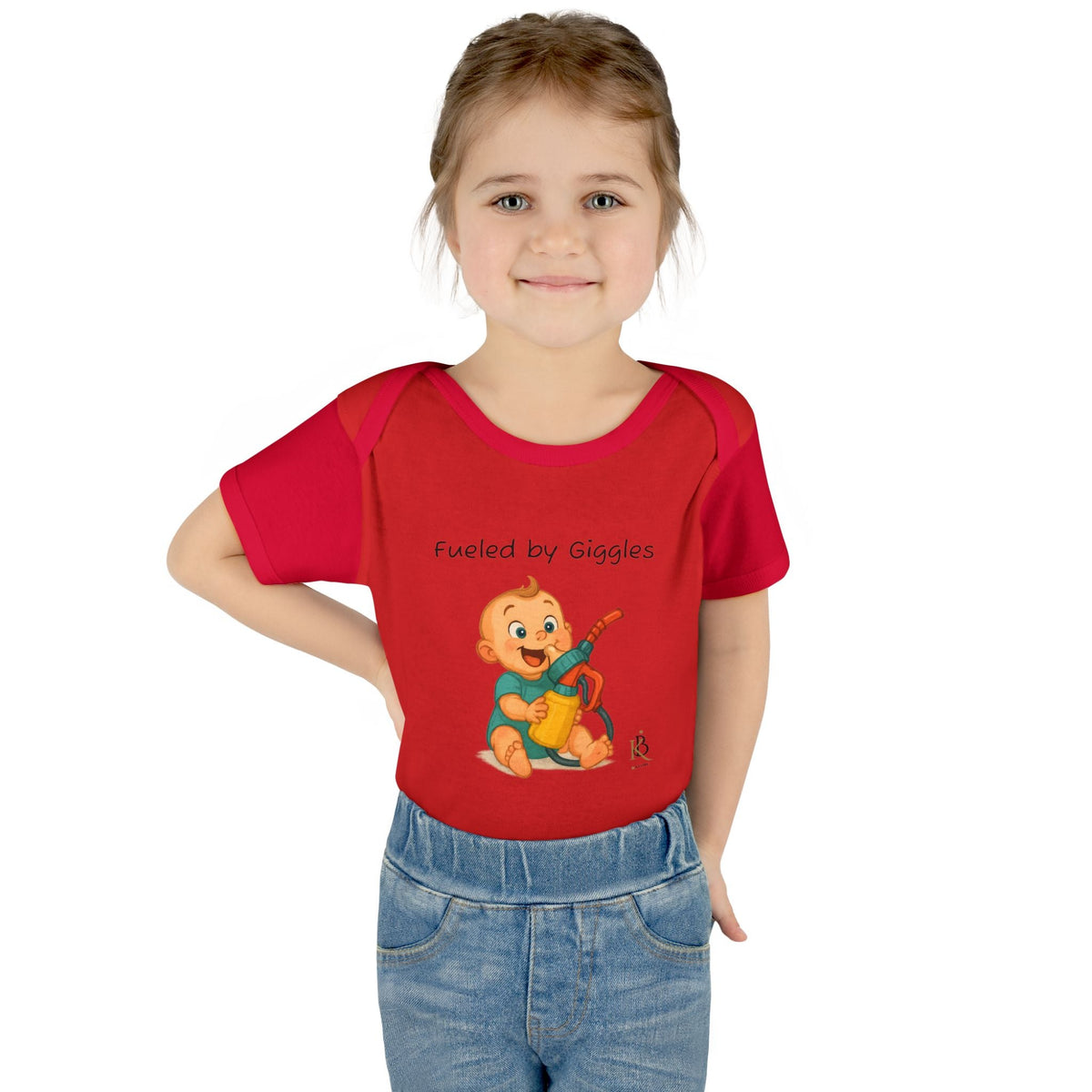 KB Attire Baby Bodysuit with "Fueled by Giggles" Design