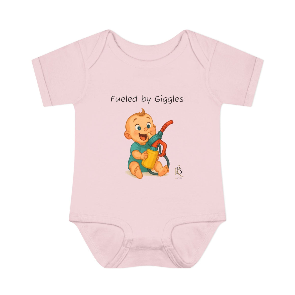 KB Attire Baby Bodysuit with "Fueled by Giggles" Design