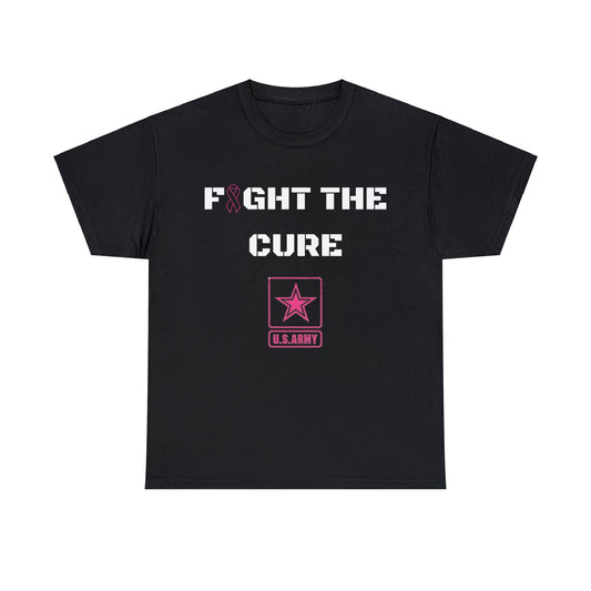 Custom KB Short Sleeve Black "Fight the Cure" Breast Cancer Awareness Month T-Shirt Womens