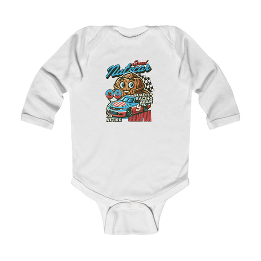 KB Attire Infant Long Sleeve Bodysuit with NutsCar Design