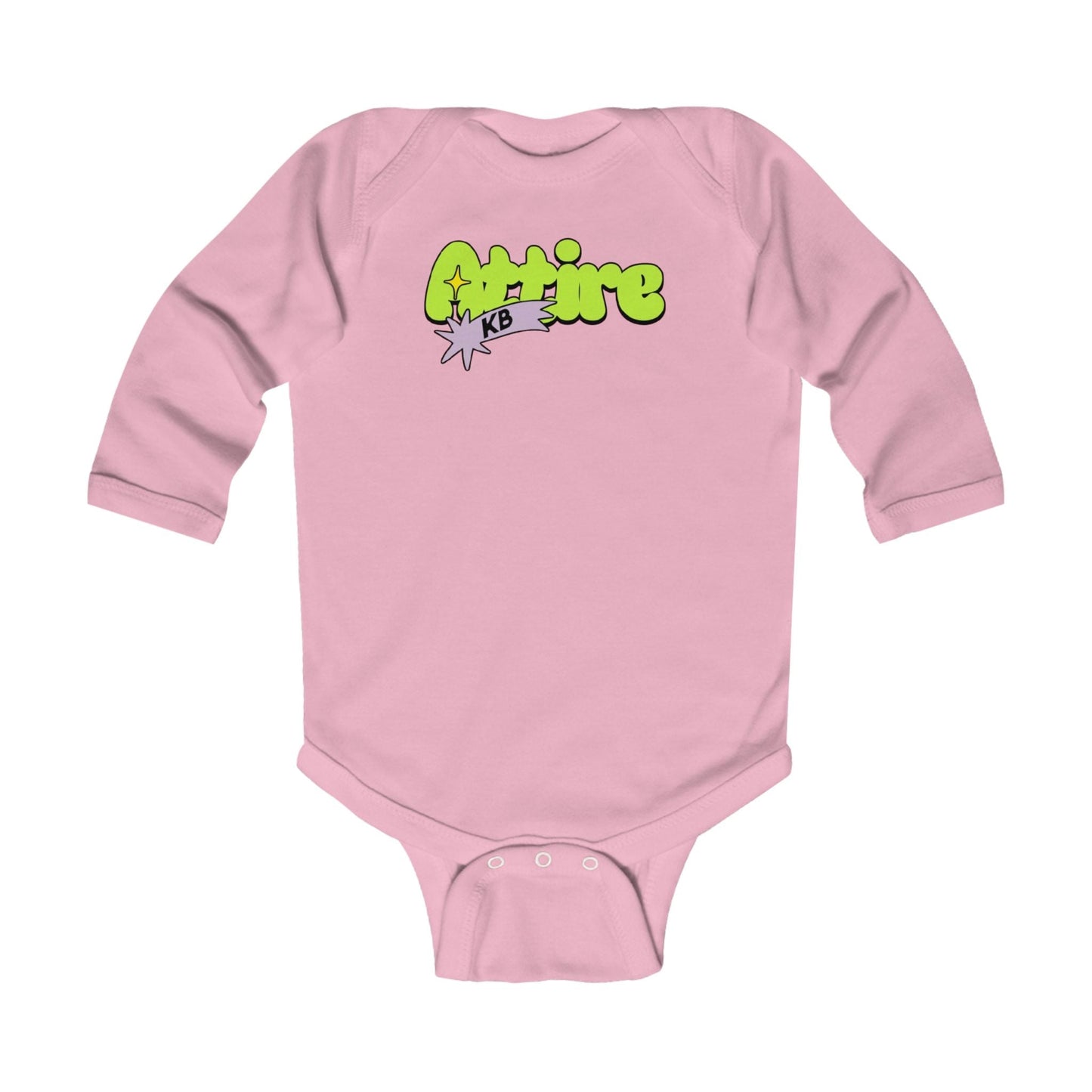 KB Attire Infant Long Sleeve Bodysuit With "Cartoon' Logo