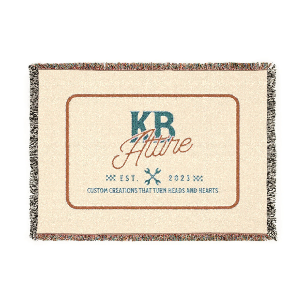 KB Attire "The Logo' Woven Blanket (White)