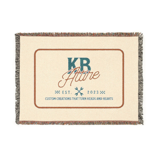 KB Attire "The Logo' Woven Blanket (White)