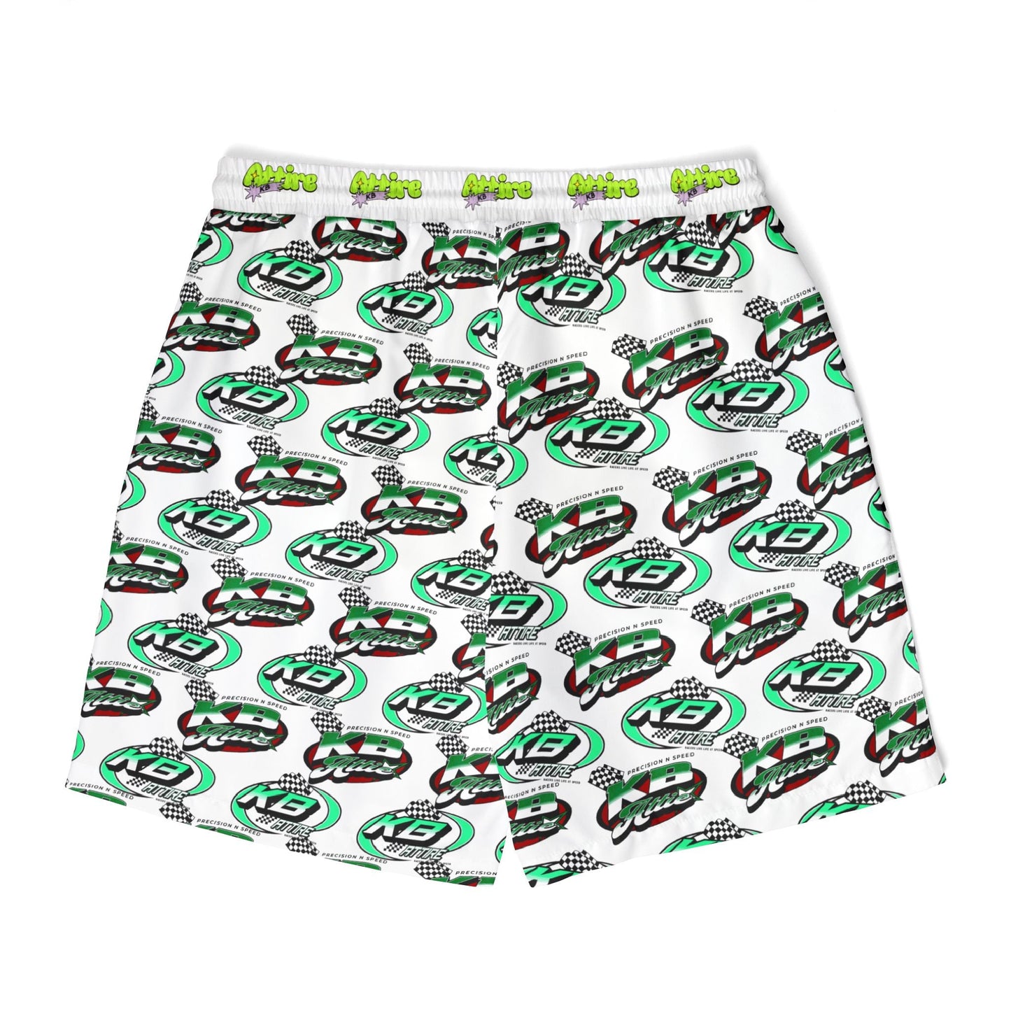 KB Attire All Over Logo Racing Swim Shorts