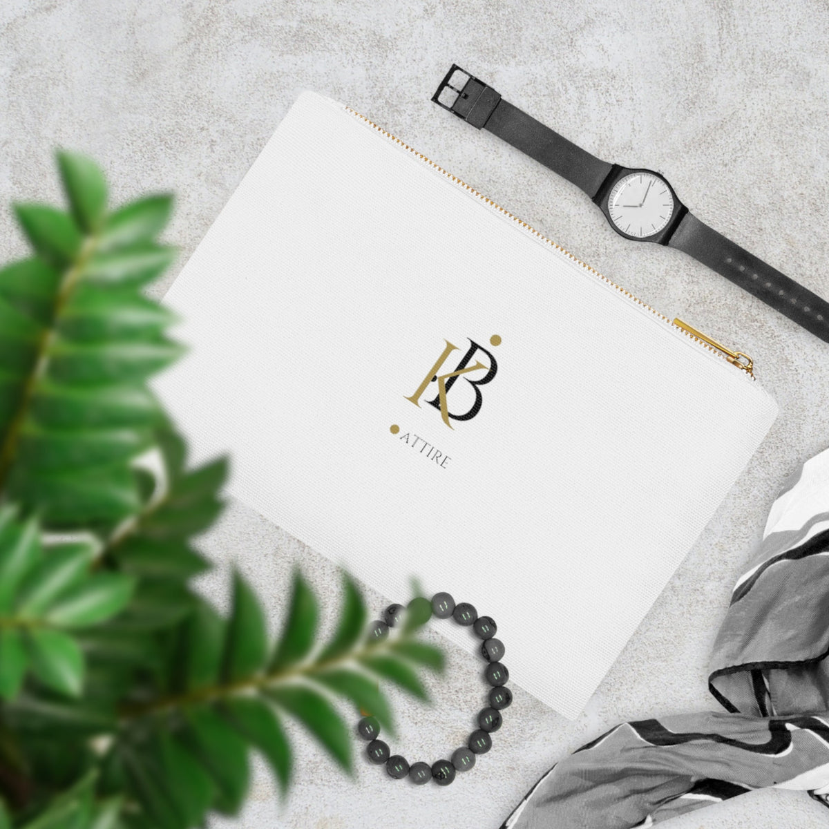 KB Attire One Side Logo Cosmetic Bag