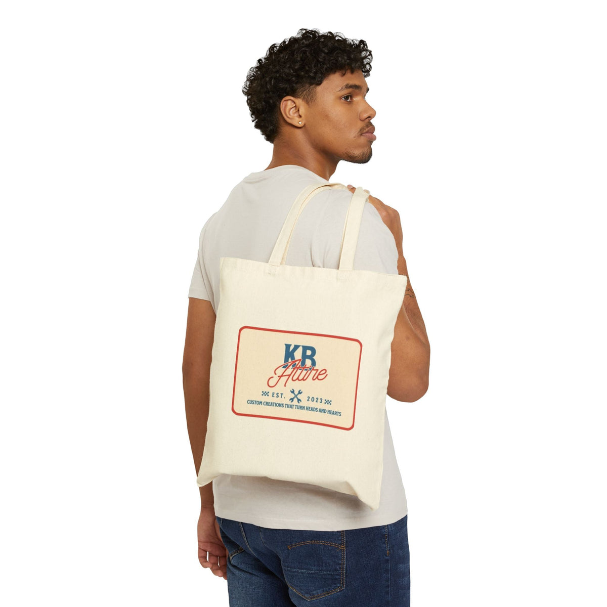KB Attire 'Patch' Cotton Canvas Tote Bag