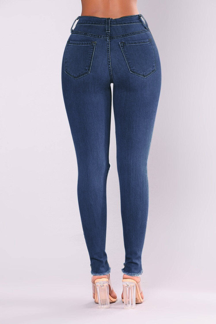 2023 Hot Sale Ripped Jeans for Women Fashion Slim Stretch Denim Pencil Pants Street Hipster Trousers Casual Female Clothing