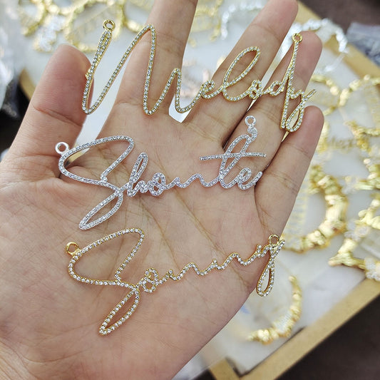Crystal Pendant Letters Necklace