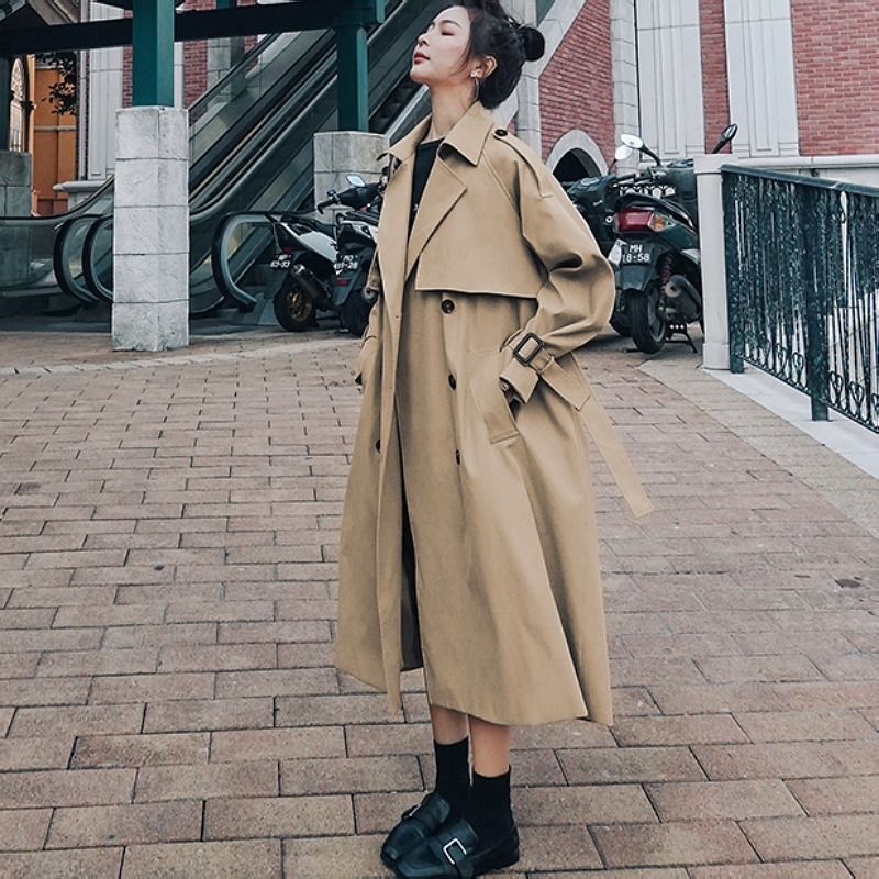 Trench Women French Temperament Autumn Fashion Design Vintage Tunic