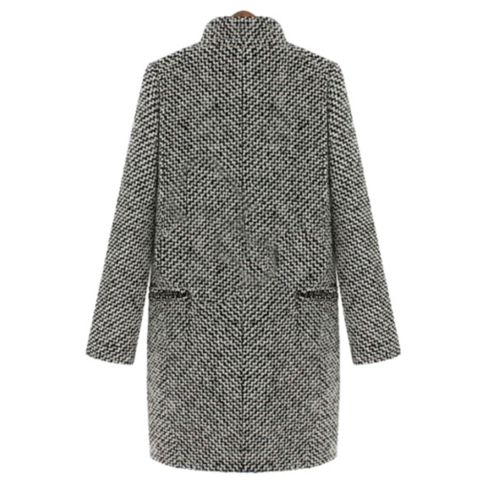 Autumn Winter Women Solid Color Slim Fits Cardigan Warm Thicken Woolen Midi Coat warm woolen coat women long coat winter