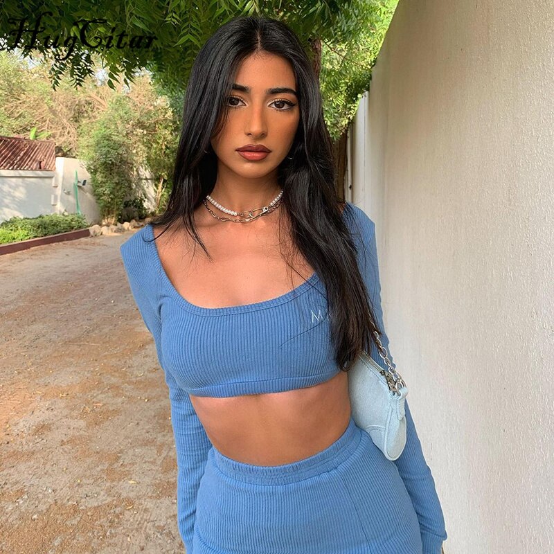 Long Sleeves Solid Navel Low Neck Bodycon