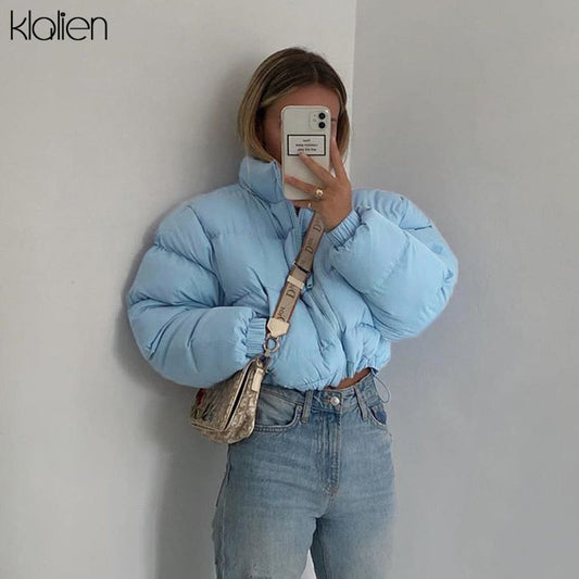 KLALIEN Winter Fashion Solid Padded Jacket Women