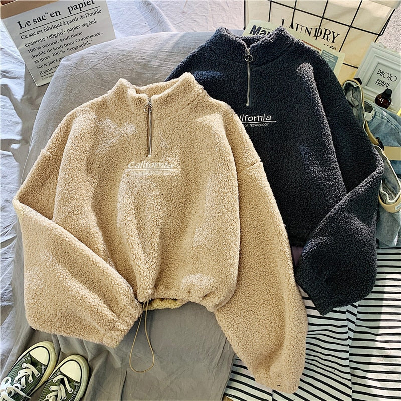 Cashmere Short High Collar Hoodies