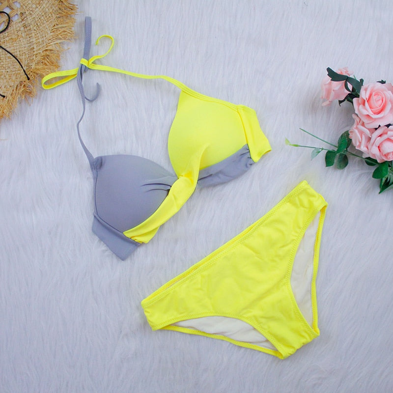 Sexy Bikini Push Up Swimwear Women Biquini Feminino Swimsuit Tanga Swimming Bathing Suit Bikinis Set 3XL