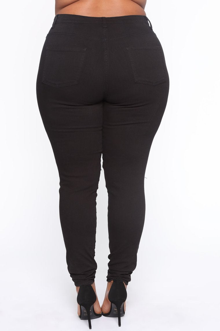 2023 New Black Ripped Plus Size Jeans For Women Fashion High Waist Stretch Denim Pencil Pants Global Drop shipping