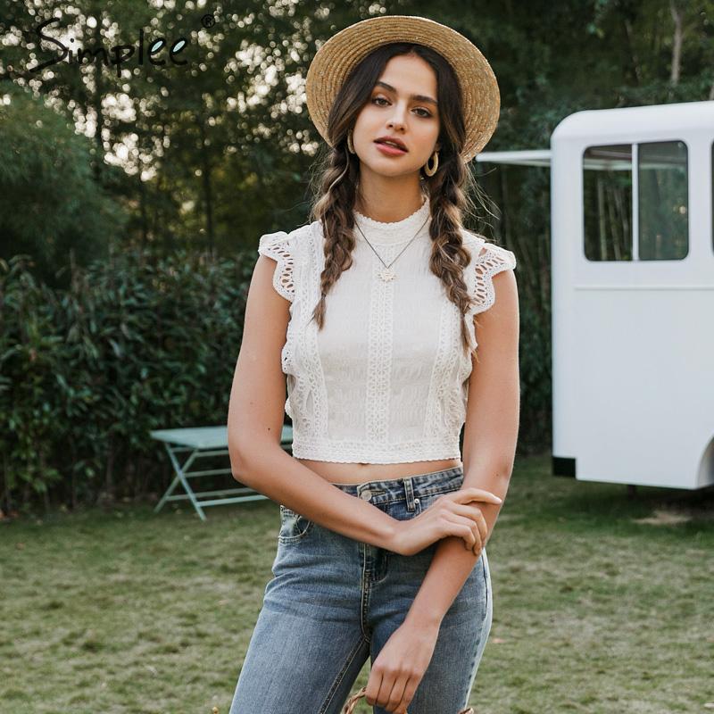 Simplee Sleeveless sexy women crop top