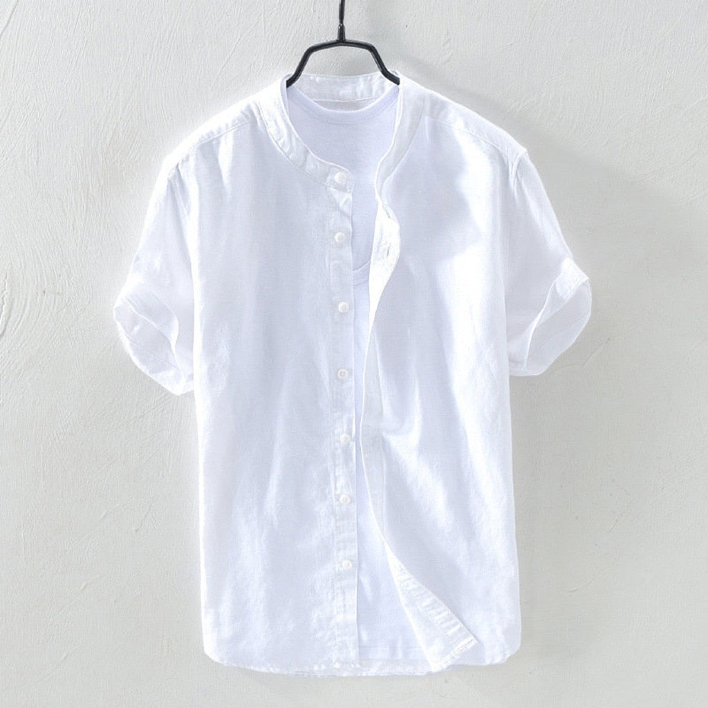 Baggy Cotton Linen Solid Shirt