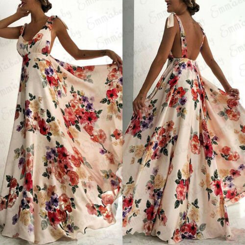 V Neck Backless Long Dress