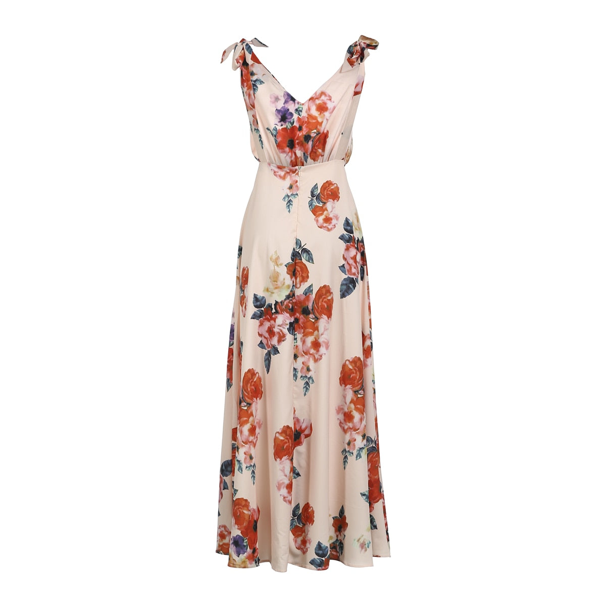 V Neck Backless Long Dress
