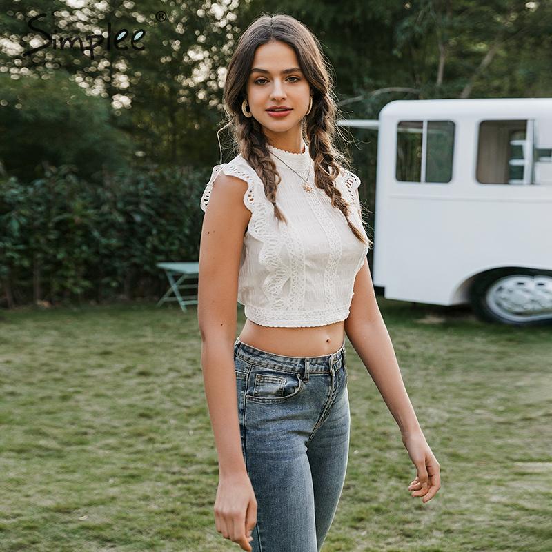 Simplee Sleeveless sexy women crop top