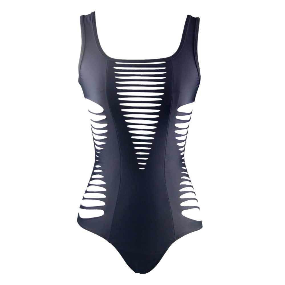 2023 Brazilian One Piece Women Swimsuit High Cut Bandage Beach Wear Monokini Bodysuit Trikini Bathing Suit Black and Red