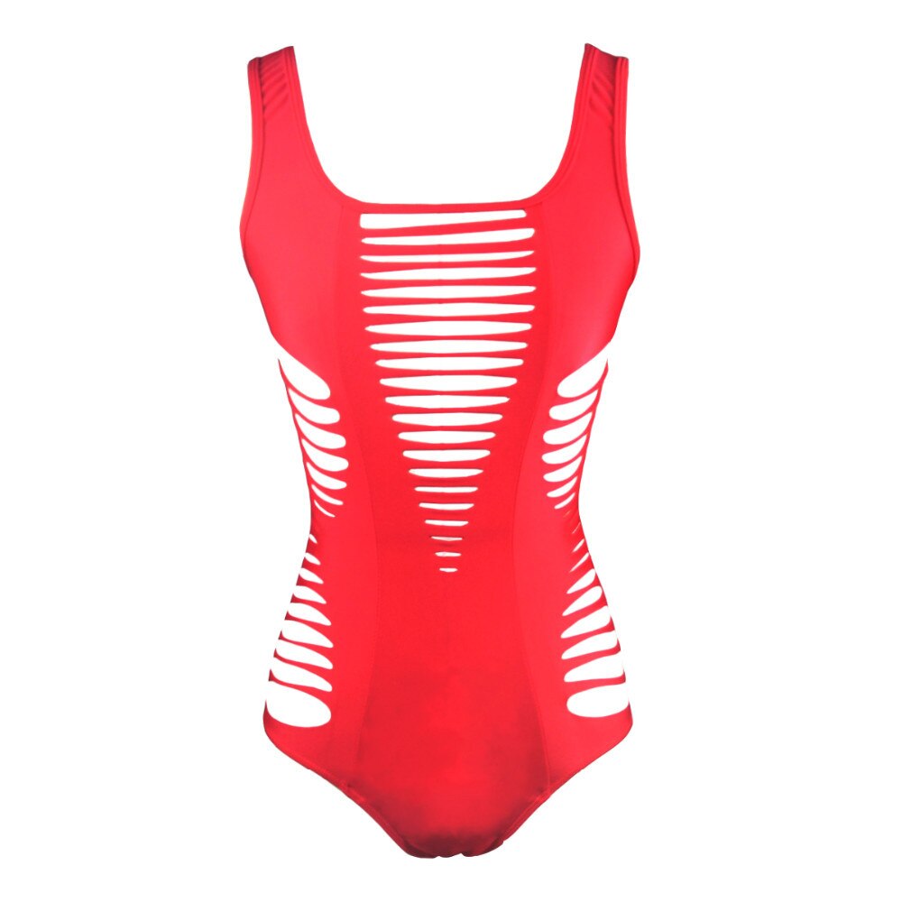 2023 Brazilian One Piece Women Swimsuit High Cut Bandage Beach Wear Monokini Bodysuit Trikini Bathing Suit Black and Red