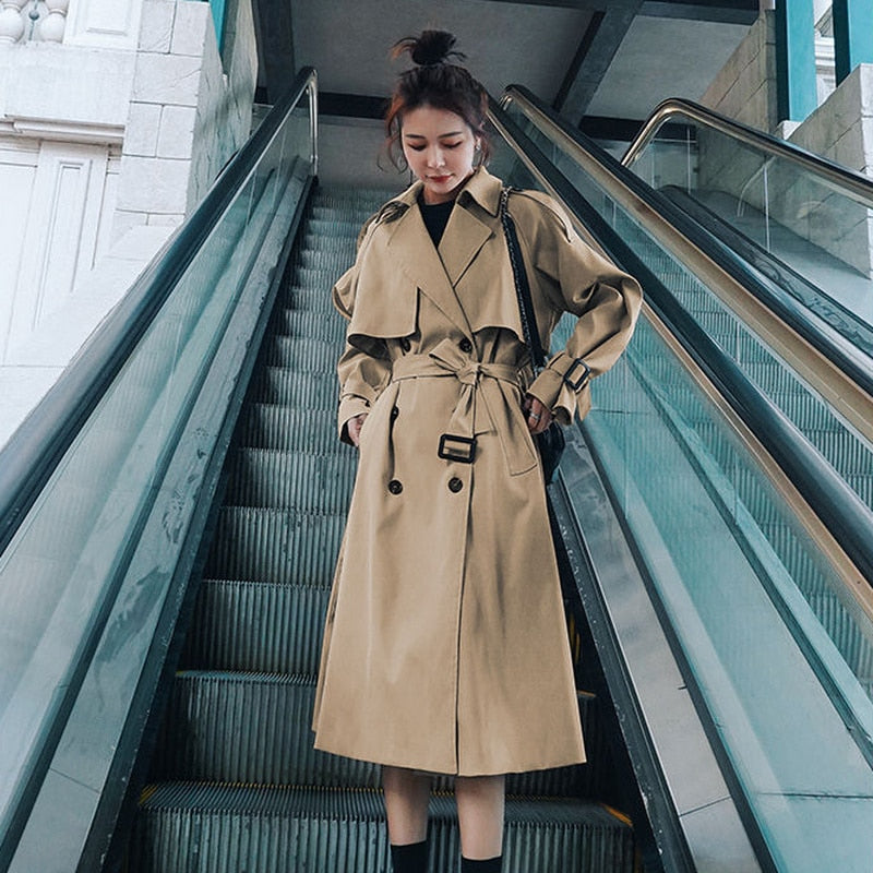 Trench Women French Temperament Autumn Fashion Design Vintage Tunic