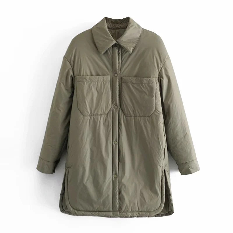 Women's Shirts Jackets Thin Parka Oversize Shirt