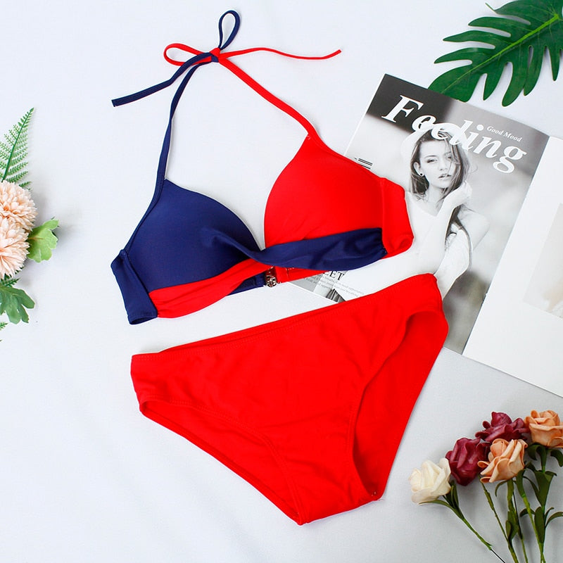 Sexy Bikini Push Up Swimwear Women Biquini Feminino Swimsuit Tanga Swimming Bathing Suit Bikinis Set 3XL