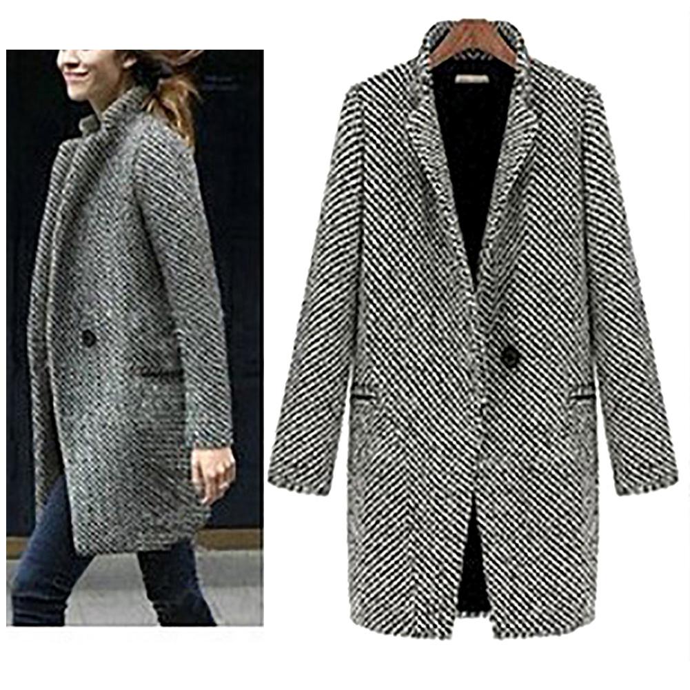 Autumn Winter Women Solid Color Slim Fits Cardigan Warm Thicken Woolen Midi Coat warm woolen coat women long coat winter