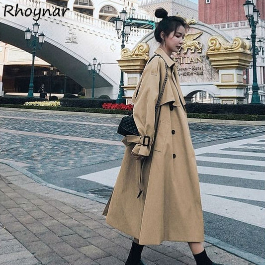 Trench Women French Temperament Autumn Fashion Design Vintage Tunic