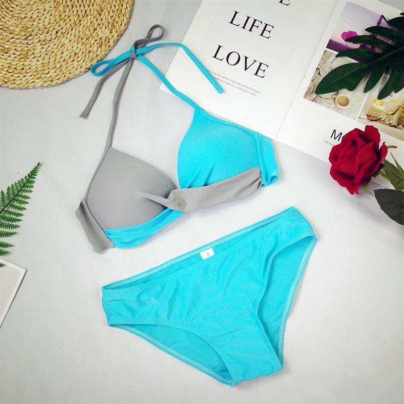 Sexy Bikini Push Up Swimwear Women Biquini Feminino Swimsuit Tanga Swimming Bathing Suit Bikinis Set 3XL