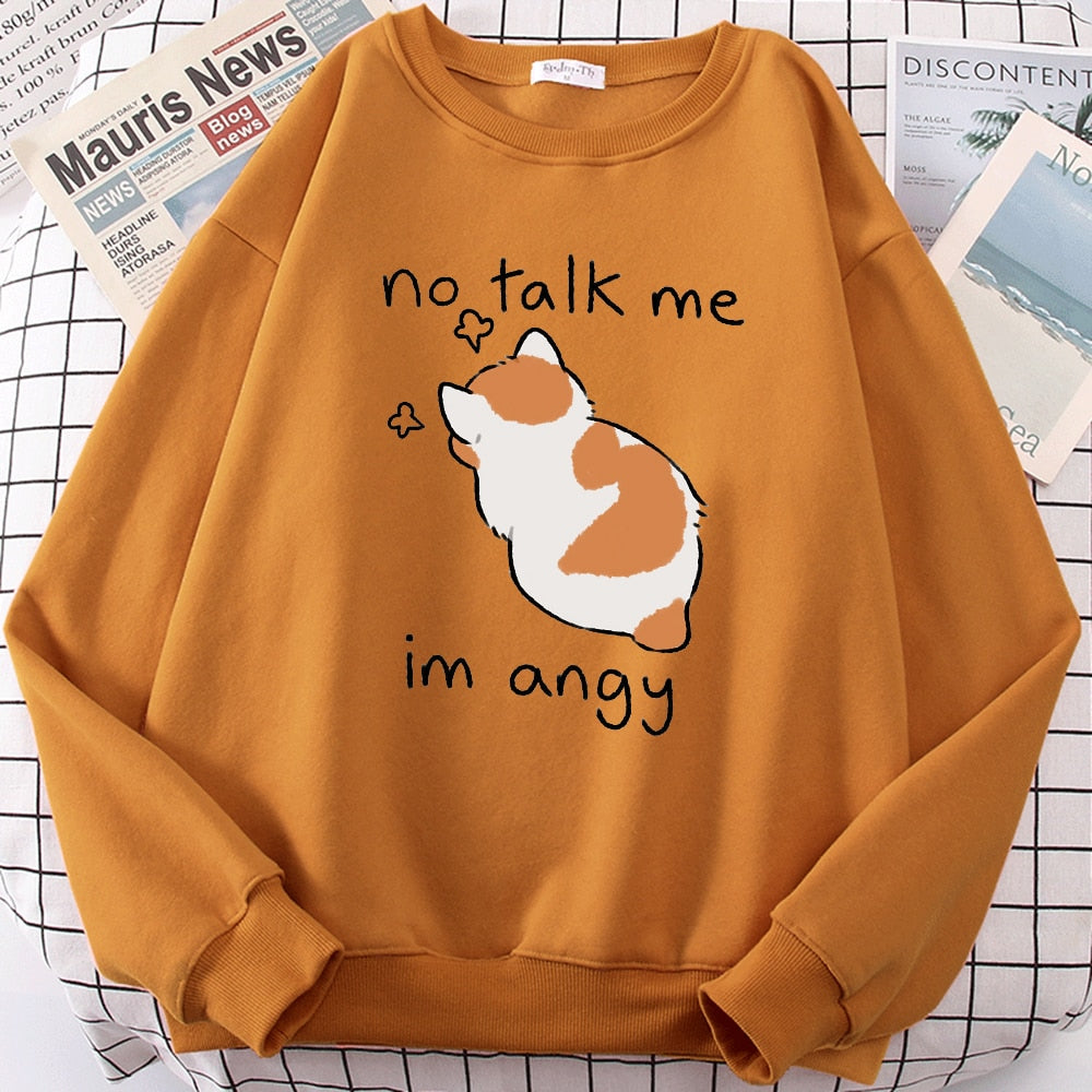 Cat Print Top Women Harajuku Oversize Long-Sleeve Kawaii