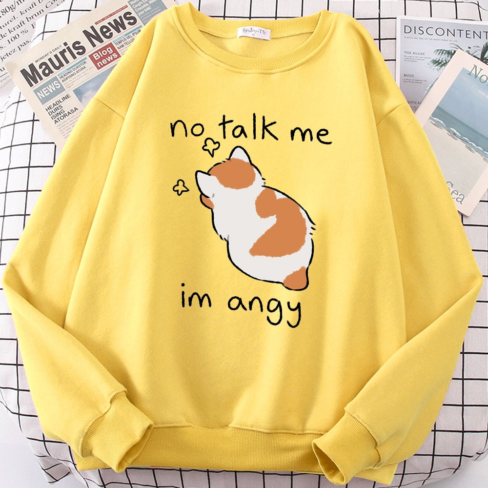 Cat Print Top Women Harajuku Oversize Long-Sleeve Kawaii