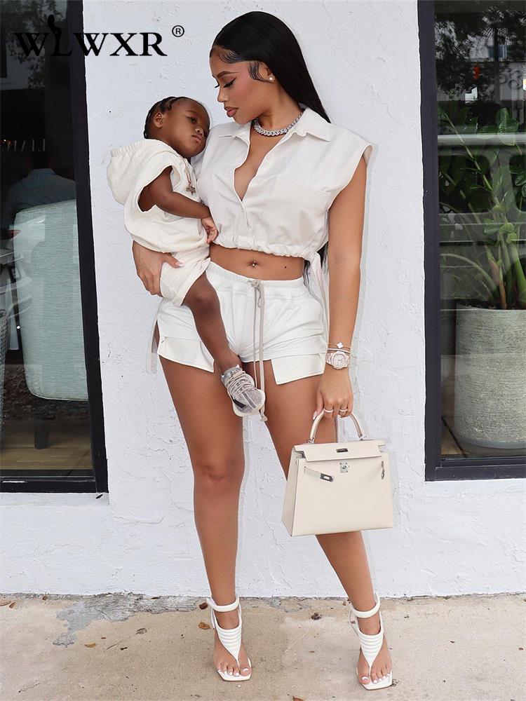 WLWXR Summer Sexy White 2 Two Piece Sets