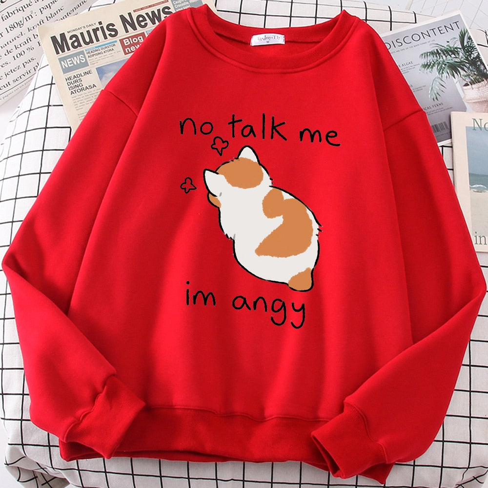 Cat Print Top Women Harajuku Oversize Long-Sleeve Kawaii