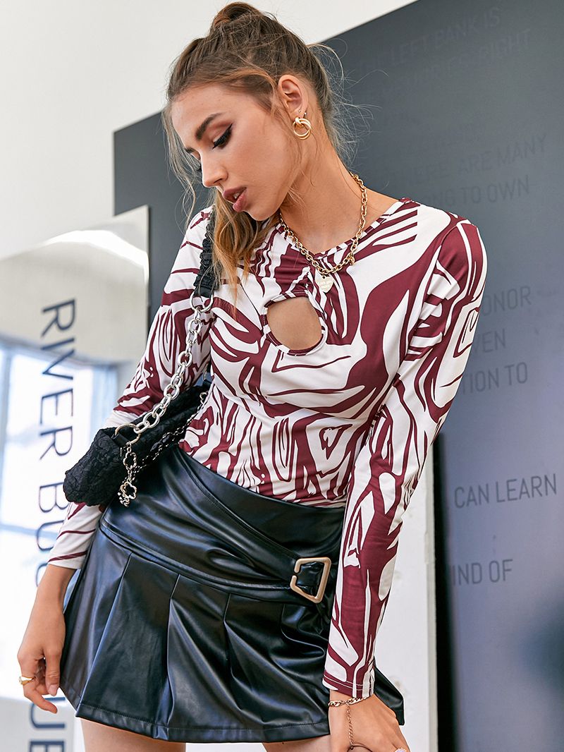 Long Sleeve Stripes Sheath Top