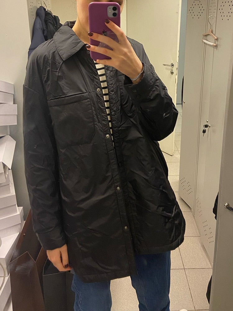 Women's Shirts Jackets Thin Parka Oversize Shirt